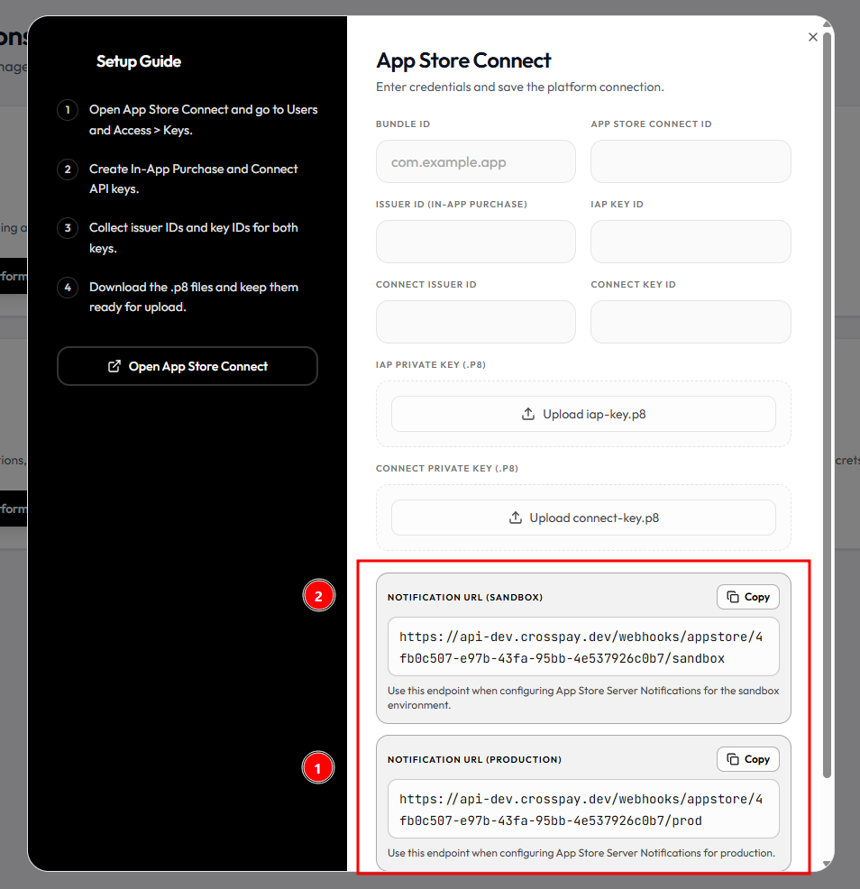 Crosspay AppStore Integration